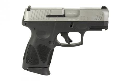 Taurus G3C, Striker Fired, Semi-automatic, Polymer Frame Pistol, Compact, 40 S&W, 3.2" Barrel, Matte Finish, Black Frame, Stainless Steel Slide, Manual Safety, Blade Front/Adjustable Rear, 10 Rounds, 3 Magazines 1-G3C4039