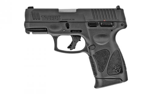 Taurus G3C, Striker Fired, Semi-automatic, Polymer Frame Pistol, Compact, 3.2" Barrel, Matte Finish, Black, Fixed Front Sight With Drift Adjustable Rear Sight, Manual Thumb Safety, 10 Rounds, 3 Magazines 1-G3C931-10