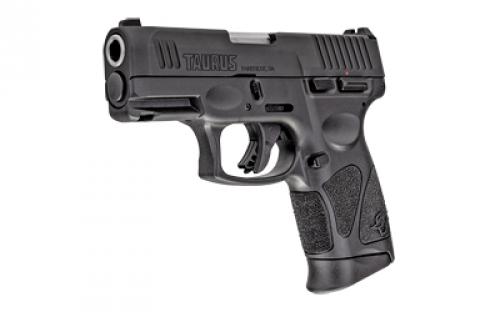 Taurus G3C, Striker Fired, Semi-automatic, Polymer Frame Pistol, Compact, 3.2" Barrel, Matte Finish, Black, Fixed Front Sight With Drift Adjustable Rear Sight, Manual Thumb Safety, 10 Rounds, 3 Magazines 1-G3C931-10