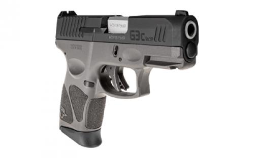 Taurus G3C, Striker Fired, Semi-automatic, Polymer Frame Pistol, Compact, 3.2" Barrel, Gray Frame, Matte Finish Slide, Fixed Front Sight With Drift Adjustable Rear Sight, Manual Thumb Safety, 12 Rounds, 3 Magazines 1-G3C931G