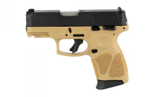 Taurus G3C, Striker Fired, Semi-automatic, Polymer Frame Pistol, Compact, 3.2" Barrel, Tan Frame, Matte Finish Slide, Fixed Front Sight With Drift Adjustable Rear Sight, Manual Thumb Safety, 12 Rounds, 3 Magazines 1-G3C931T