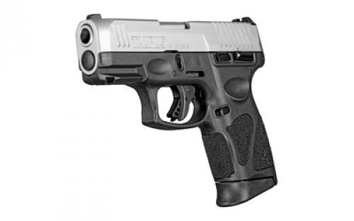 Taurus G3C, Striker Fired, Semi-automatic, Polymer Frame Pistol, Compact, 9MM, 3.2" Barrel, Stainless Finish, Silver Slide, Black Frame, Fixed Front Sight With Drift Adjustable Rear Sight, Manual Thumb Safety, 12 Rounds, 3 Magazines 1-G3C939