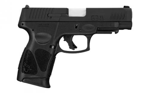 Taurus G3XL, Striker Fired, Semi-automatic, Polymer Frame Pistol, Compact, 9MM, 4" Barrel, Matte Finish, Black, Fixed Front Sight with Drift Adjustable Rear Sight, Trigger Safety, Integrated Picatinny Rail, 12 Rounds, 2 Magazines 1-G3XLSR9041