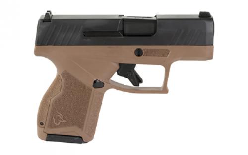 Taurus GX4, Semi-automatic, Striker Fired, Compact, Polymer Frame Pistol, 9MM, 3" Barrel, Brown Frame, Black Slide, Fixed Steel Front Sight, Drift-Adjustable Steel Rear Sight w/ Serrated Ramp, Two Backstrap Options, 11 Rounds, 2 Magazines 1-GX4M931B