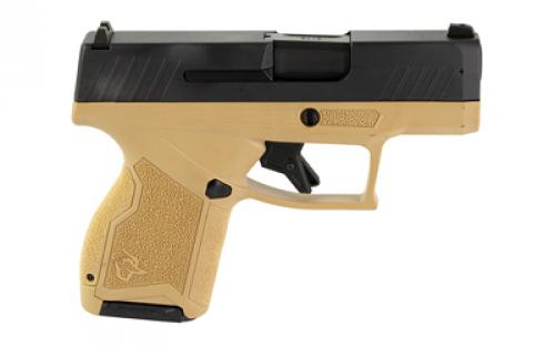 Taurus GX4, Semi-automatic, Striker Fired, Compact, Polymer Frame Pistol, 9MM, 3" Barrel, Flat Dark Earth Frame, Black Slide, Fixed Steel Front Sight, Drift-Adjustable Steel Rear Sight w/ Serrated Ramp, Two Backstrap Options, 11 Rounds, 2 Magazines 1-GX4M931F