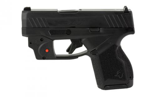 Taurus GX4, Semi-automatic Pistol, Striker Fired, Compact, 9MM, 3" Barrel, Polymer Frame, Black Slide, Fixed Steel Front Sight, Drift-Adjustable Steel Rear Sight w/ Serrated Ramp, Two Backstrap Options, Red Viridian Laser, 2-11 Round Magazines 1-GX4M931VL