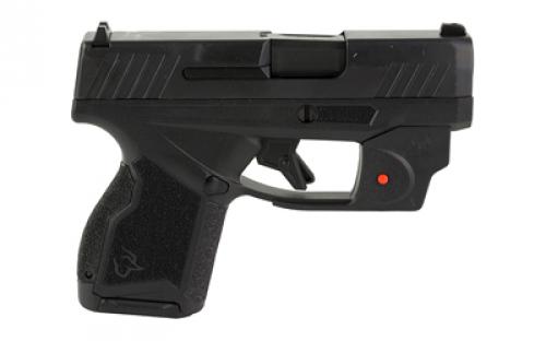 Taurus GX4, Semi-automatic Pistol, Striker Fired, Compact, 9MM, 3" Barrel, Polymer Frame, Black Slide, Fixed Steel Front Sight, Drift-Adjustable Steel Rear Sight w/ Serrated Ramp, Two Backstrap Options, Red Viridian Laser, 2-11 Round Magazines 1-GX4M931VL