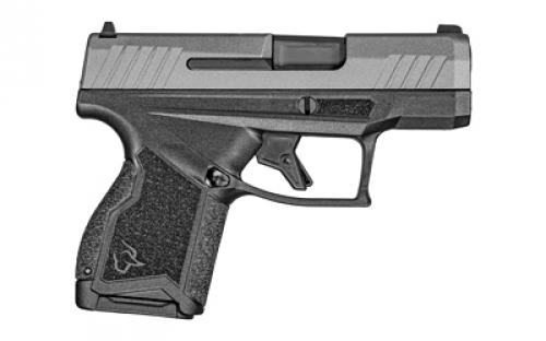 Taurus GX4, Striker Fired, Semi-automatic, Polymer Frame Pistol, Compact, 9MM, 3" Barrel with DLC Finish, Tungsten Cerakote Finish Slide, Fixed Steel Front Sight, Drift-Adjustable Steel Rear Sight w/ Serrated Ramp, Two Backstrap Options, 11 Rounds, 2 Magazines 1-GX4M93C