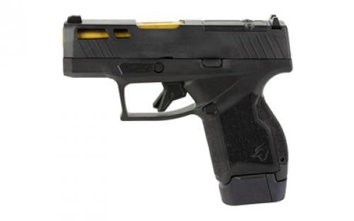 Taurus GX4 Race, Striker Fired, Semi-automatic, Polymer Frame Pistol, Micro-Compact, 9MM, 3 Barrel, Gold, Matte Finish, Black, Fixed Steel Front Sight, Drift-Adjustable Steel Rear Sight w/ Serrated Ramp, Optic Ready, Ported Slide, (1)-11 and (1)-13 Round Magazine 1-GX4MP931-TL1