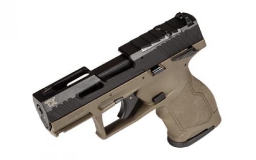 Taurus TX22 Compact, Striker Fired, Semi-automatic, Polymer Framed Pistol, 22 LR, 3.6" Threaded Barrel, Matte Finish, Black Slide, Olive Drab Green Frame, Ramp Front/Adjustable Rear, 13 Rounds, 2 Magazines, Manual Safety 1-TX22131O