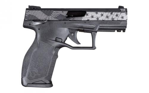 Taurus TX22, TALO Exclusive, Semi-automatic, Striker Fired, 22 LR, 4.1" Threaded Barrel, Polymer Frame, Black Color, Laser Engraved US Flag, 10Rd, 2 Magazines 1-TX22141-10US1