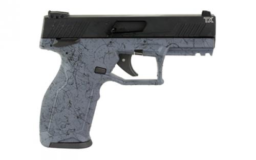 Taurus TX22, Semi-automatic, Striker Fired, 22 LR, 4.1" Threaded Barrel, Matte Finish, Gray Splatter, Polymer, Blade Front/Adjustable Rear 16 Rounds, 2 Mags, Manual Safety 1-TX22141SP1