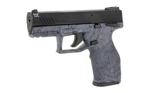 Taurus TX22, Semi-automatic, Striker Fired, 22 LR, 4.1" Threaded Barrel, Matte Finish, Gray Splatter, Polymer, Blade Front/Adjustable Rear 16 Rounds, 2 Mags, Manual Safety 1-TX22141SP1