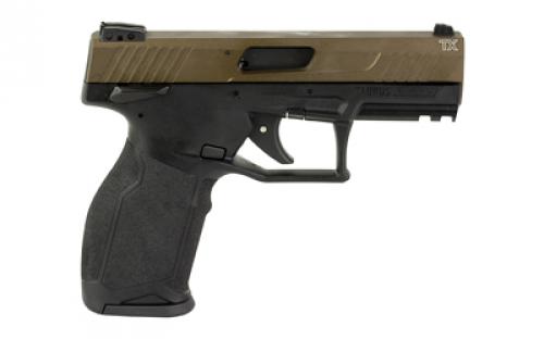 Taurus TX22, Semi-automatic, Striker Fired, Polymer Framed Pistol, 22 LR, 4.1 Barrel, Threaded 1/2x28 Adaptor, Matte Finish, Bronze, Adjustable Sights, Manual Safety, 16 Rounds, 2 Magazines 1-TX2214L