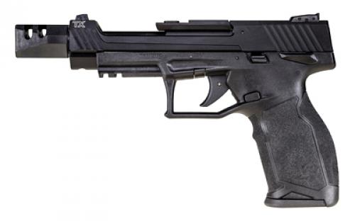 Taurus TX22, T.O.R.O. (Taurus Optic Ready Option), Striker Fired, Semi-automatic, Full Size, Polymer Frame Pistol, 22 LR, 5.25" Bull Barrel, Matte Finish, Black, Fixed Front Sight with Drift Rear Adjustable Rear Sight, Manual Safety, 10 Rounds, 3 Magazines, TandemKross Game Changer Pro Squared Compensator 1-TX22C151-T10