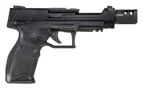 Taurus TX22, T.O.R.O. (Taurus Optic Ready Option), Striker Fired, Semi-automatic, Full Size, Polymer Frame Pistol, 22 LR, 5.25" Bull Barrel, Matte Finish, Black, Fixed Front Sight with Drift Rear Adjustable Rear Sight, Manual Safety, 10 Rounds, 3 Magazines, TandemKross Game Changer Pro Squared Compensator 1-TX22C151-T10