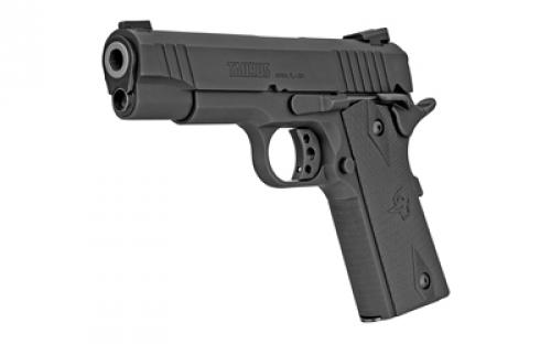 Taurus 1911, Single Action Only, Semi-automatic, Metal Frame Pistol, Commander Size, 9MM, 4.25" Barrel, Steel, Black, Novak Sights, Manual Thumb Safety, 9 Rounds, 1 Magazine 1-191101COM-9MM