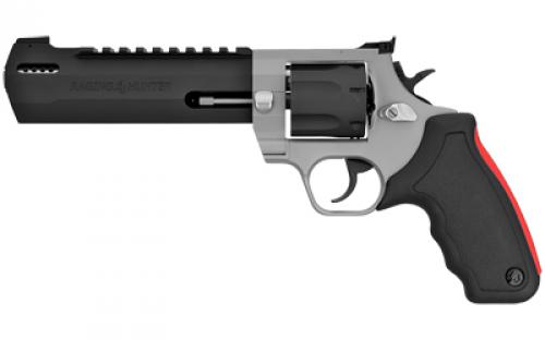 Taurus Raging Hunter, Double Action, Metal Frame Revolver, Large Frame, 357 Magnum/38 Special +P, 6.75 Exact Barrel Length, Stainless Steel, Matte Finish, Two-Tone, Rubber Grips, Adjustable Sights, 7 Rounds 2-357065RH