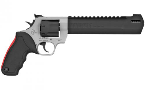 Taurus Raging Hunter, Double Action, Metal Frame Revolver, Large Frame, 357 Magnum/38 Special +P, 8.37" Exact Barrel Length, Stainless Steel, Matte Finish, Two-Tone, Rubber Grips, Adjustable Sights, 7 Rounds 2-357085RH