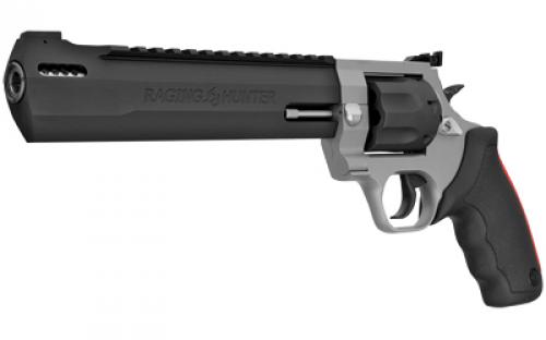 Taurus Raging Hunter, Double Action, Metal Frame Revolver, Large Frame, 357 Magnum/38 Special +P, 8.37" Exact Barrel Length, Stainless Steel, Matte Finish, Two-Tone, Rubber Grips, Adjustable Sights, 7 Rounds 2-357085RH