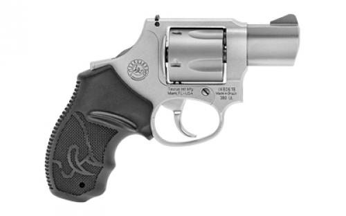 Taurus M380, Double Action Only, Metal Frame Revolver, Small Frame, 380ACP, 1.75" Barrel, Alloy, Matte Stainless Finish, Silver, Rubber Grips, Fixed Sights, 5 Rounds 2-380129UL