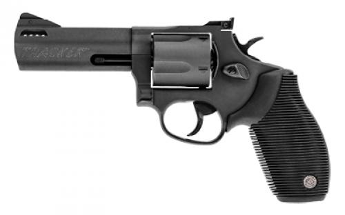 Taurus Model 44, Tracker, Double Action, Metal Frame Revolver, Large Frame, 44 Magnum, 4 Barrel, Steel, Oxide Finish, Black, Rubber Grips, Adjustable Sights, 5 Rounds 2-440041TKR