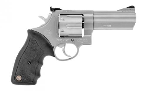 Taurus Model 44, Double Action, Metal Frame Revolver, Large Frame, 44 Magnum, 4" Ported Barrel, Stainless Steel, Matte Stainless Finish, Silver, Rubber Grips, Adjustable Sights, 6 Rounds 2-440049