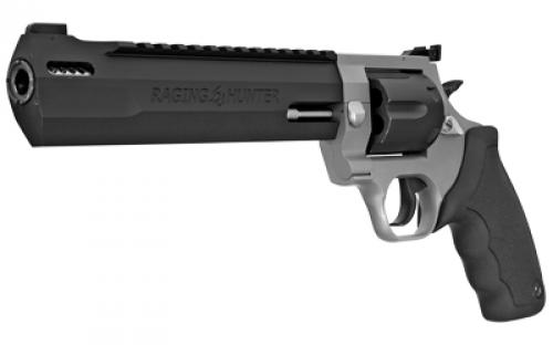 Taurus Raging Hunter, Double Action, Metal Frame Revolver, Large Frame, 44 Magnum, 8.37" Ported Barrel, Stainless Steel, Matte Finish, Duo-Tone, Rubber Grips, Adjustable Sights, 6 Rounds 2-440085RH