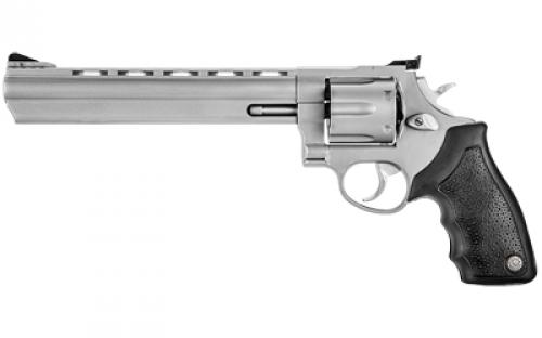 Taurus Model 44, Double Action, Metal Frame Revolver, Large Frame, 44 Magnum, 8.37" Ported Barrel, Stainless Steel, Matte Stainless Finish, Silver, Rubber Grips, Adjustable Sights, 6 Rounds 2-440089