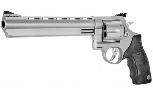 Taurus Model 44, Double Action, Metal Frame Revolver, Large Frame, 44 Magnum, 8.37" Ported Barrel, Stainless Steel, Matte Stainless Finish, Silver, Rubber Grips, Adjustable Sights, 6 Rounds 2-440089