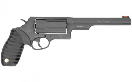 Taurus Judge, Magnum, Double Action, Metal Frame Revolver, Large Frame, 410 Bore/45LC, 6.5" Barrel, 3" Chamber, Steel, Oxide Finish, Black, Rubber Grips, 5 Rounds 2-441061MAG