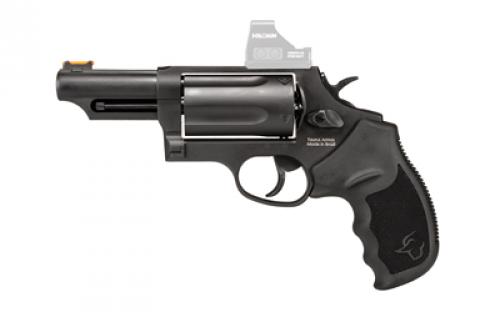 Taurus Judge T.O.R.O., Double Action, Metal Frame Revolver, Compact Frame, 2.5 410 Bore/.45 Long Colt, 3 Barrel, Fiber Optic Front Sight, Optics Ready, Rubber Grips, Oxide Finish, Black, 5 Rounds 2-4410P31T