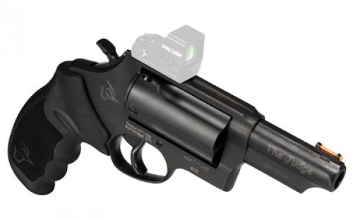 Taurus Judge T.O.R.O., Double Action, Metal Frame Revolver, Compact Frame, 2.5" 410 Bore/.45 Long Colt, 3" Barrel, Fiber Optic Front Sight, Optics Ready, Rubber Grips, Oxide Finish, Black, 5 Rounds 2-4410P31T