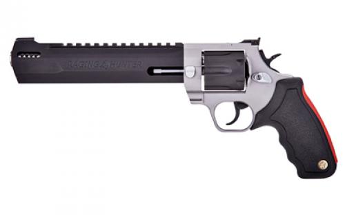 Taurus Raging Hunter, Double Action/Single Action, Steel Frame, Revolver, Large Frame, 500 S&W, 5.12 Barrel, Black Cylinder/Barrel, Silver Frame, Rubber Grips, Adjustable Rear Sight, 5 Rounds 2-500055RH