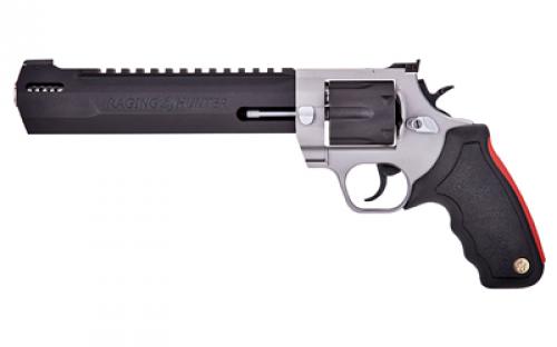 Taurus Raging Hunter, Double Action/Single Action, Steel Frame, Revolver, Large Frame, 500 S&W, 6.75 Barrel, Black Barrel/Cylinder, Silver Frame, Rubber Grips, Adjustable Rear Sight, 5 Rounds 2-500065RH