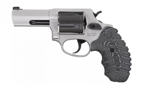 Taurus Defender 605, Double Action/Single Action, Steel Framed Revolver, 357 Magnum, 3" Stainless Steel Barrel, Stainless Steel Finish, Silver, Black/Gray VZ Grips, Front Night Sight, 5 Rounds 2-60535NSVZ