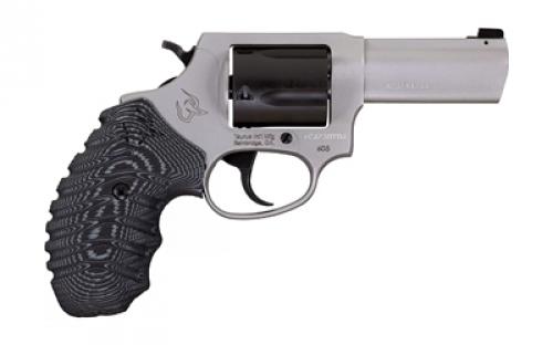 Taurus Defender 605, Double Action/Single Action, Steel Framed Revolver, 357 Magnum, 3" Stainless Steel Barrel, Stainless Steel Finish, Silver, Black/Gray VZ Grips, Front Night Sight, 5 Rounds 2-60535NSVZ