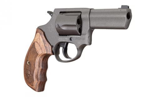 Taurus Defender 605, Double Action/Single Action, Steel Framed Revolver, 357 Magnum, 3" Barrel, Cerakote Finish, Tungsten, Altamont Wood Grips, Front Night Sight, 5 Rounds 2-6053CNS