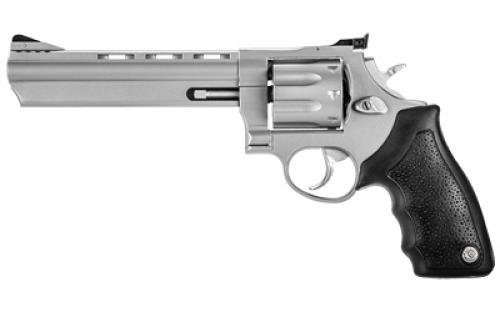 Taurus Model 608, Double Action, Metal Frame Revolver, Large Frame, 357 Magnum, 6.5" Barrel, Ported, Stainless Steel, Matte Finish, Silver, Rubber Grips, Adjustable Sights, 8 Rounds 2-608069