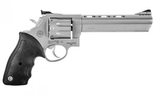 Taurus Model 608, Double Action, Metal Frame Revolver, Large Frame, 357 Magnum, 6.5" Barrel, Ported, Stainless Steel, Matte Finish, Silver, Rubber Grips, Adjustable Sights, 8 Rounds 2-608069