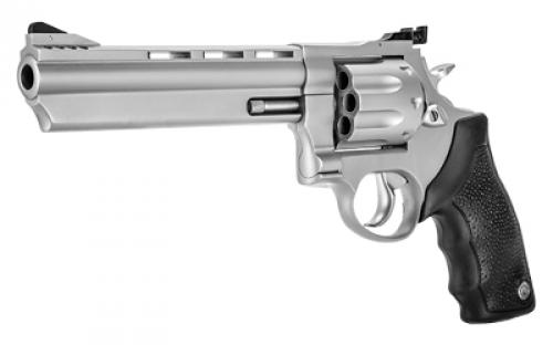 Taurus Model 608, Double Action, Metal Frame Revolver, Large Frame, 357 Magnum, 6.5" Barrel, Ported, Stainless Steel, Matte Finish, Silver, Rubber Grips, Adjustable Sights, 8 Rounds 2-608069