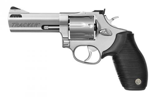 Taurus Model 627 Tracker, Double Action, Metal Frame Revolver, Medium Frame, 357 Magnum, 4" Barrel, Ported, Stainless Steel, Matte Finish, Silver, Rubber Grips, Adjustable Sights, 7 Rounds 2-627049