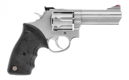 Taurus Model 66, Double Action, Metal Frame Revolver, Medium Frame, 357 Magnum, 4" Barrel, Stainless Steel, Matte Finish, Silver, Rubber Grips, Adjustable Sights, 7 Rounds 2-660049