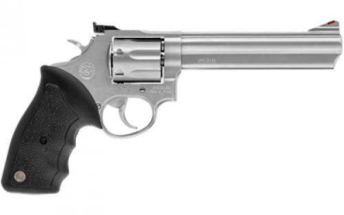 Taurus Model 66, Double Action, Metal Frame Revolver, Large Frame, 357 Magnum, 6" Barrel, Stainless Steel, Matte Finish, Silver, Rubber Grips, Adjustable Sights, 7 Rounds 2-660069