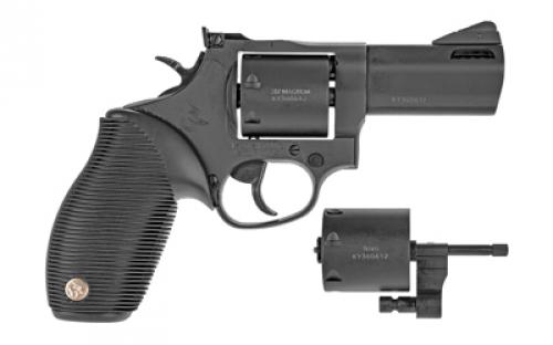 Taurus Model 692, Double Action, Metal Frame Revolver, Medium Frame, 357 Magnum/38 Special/9MM, 3" Barrel, Steel, Matte Finish, Black, Rubber Grips, Adjustable Rear Sight, 7 Rounds, Includes Both Cylinders 2-692031