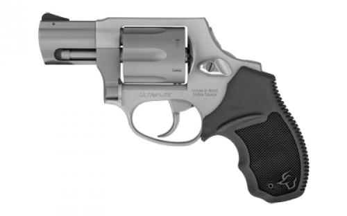 Taurus Model 856CH, Double Action Only, Metal Frame Revolver, Small Frame, 38 Special +P, 2 Barrel, Alloy, Matte Finish, Silver, Rubber Grips, Fixed Sights, 6 Rounds, Concealed Hammer 2-856029ULCH