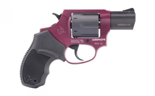 Taurus Model 856, Double Action, Metal Frame Revolver, Small Frame, 38 Special +P, 2" Barrel, Steel, Matte Finish, Black Cherry and Black, Rubber Grips, Fixed Sights, 6 Rounds 2-85621ULC26