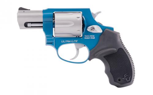 Taurus Model 856, Double Action, Metal Frame Revolver, Small Frame, 38 Special +P, 2" Barrel, Steel, Matte Finish, Sky Blue and Stainless Steel, Rubber Grips, Fixed Sights, 6 Rounds 2-85629ULC23