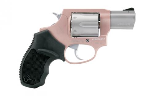 Taurus Model 856, Double Action, Metal Frame Revolver, Small Frame, 38 Special +P, 2" Barrel, Steel, Matte Finish, Rose Gold and Stainless Steel, Rubber Grips, Fixed Sights, 6 Rounds 2-85629ULC28