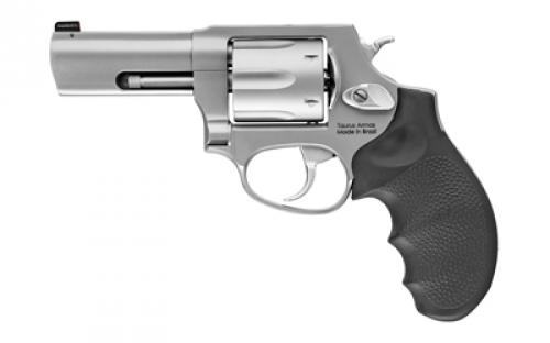 Taurus Model 856, Double Action, Metal Frame Revolver, Medium Frame, 38 Special +P, 3" Barrel, Front Night Sight, Stainless Steel, Matte Finish, Silver, Hogue Grip, 6 Rounds 2-85639NS